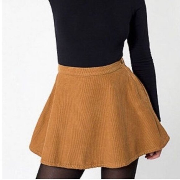 American Apparel Corduroy Mini Circle Skirt Turquoise - Picture 3 of 13